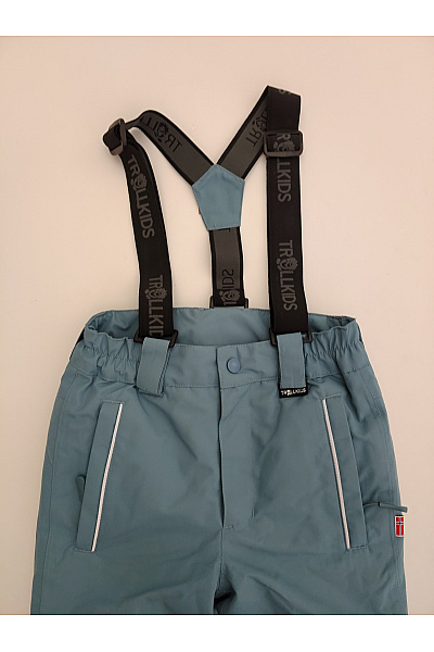 TROLLKIDS Dětské modré outdoorové kalhoty se šlemi Vel. EU 128 | TROLLKIDS | obrázek 4