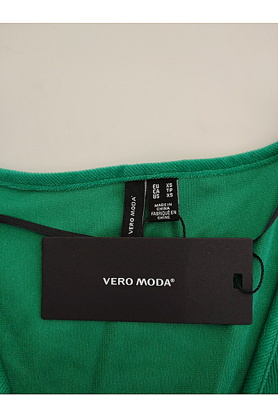 VERO MODA Zelená halenka s výstřihem do V a nabíranými rukávy Velikost EU XS | VERO MODA | obrázek 7