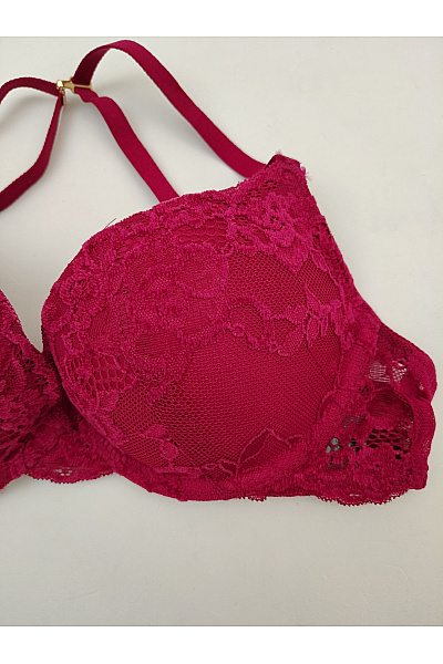 La Senza Červená krajková push up podprsenka s překříženými ramínky | La Senza | obrázek 3