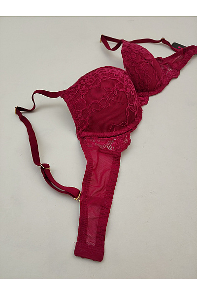 La Senza Červená krajková push up podprsenka s překříženými ramínky | La Senza | obrázek 7