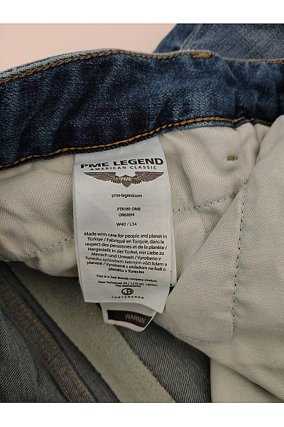 PME LEGEND Pánské modré bavlněné džíny rovné klasické seprané Vel. US 40 / 34 | PME LEGEND | obrázek 5