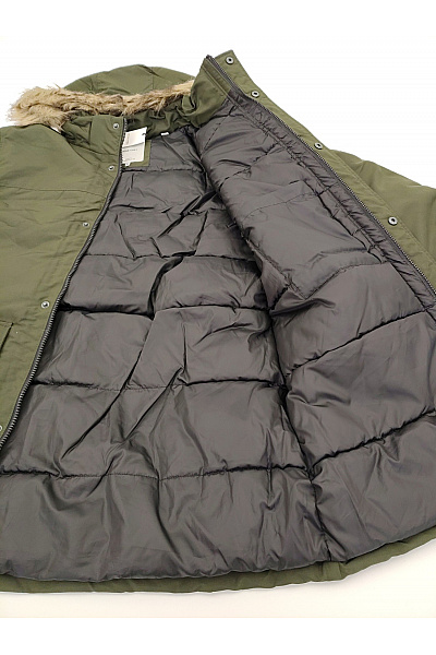 JACK & JONES Pánská khaki parka s kapucí a kožíškem zimní Vel. XL | JACK & JONES | obrázek 5