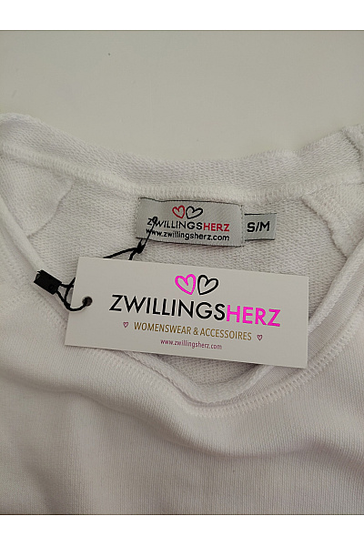 Zwillingsherz Bílá dámská mikina s dlouhým rukávem a potiskem Vel. S/M | Zwillingsherz | obrázek 6