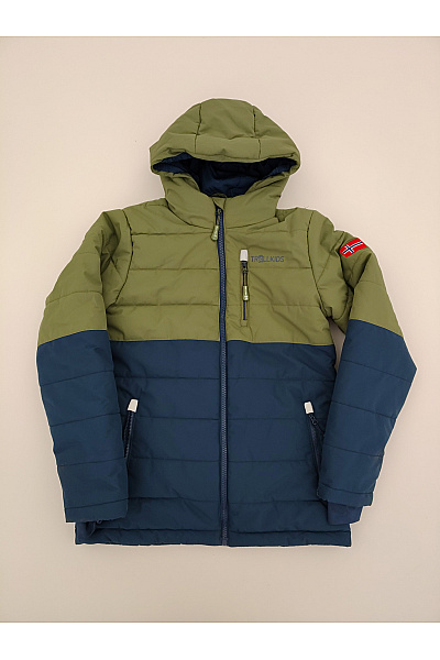 TROLLKIDS Chlapecká outdoorová prošívaná bunda khaki modrá Vel. EU 152 | TROLLKIDS | obrázek 2
