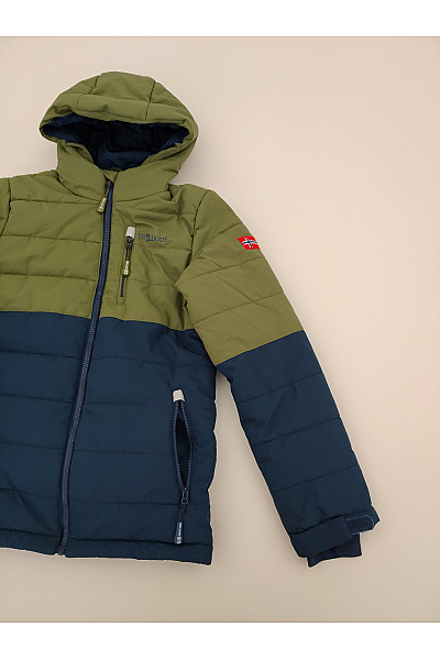 TROLLKIDS Chlapecká outdoorová prošívaná bunda khaki modrá Vel. EU 152 | TROLLKIDS | obrázek 3