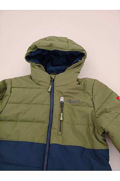 TROLLKIDS Chlapecká outdoorová prošívaná bunda khaki modrá Vel. EU 152 | TROLLKIDS | obrázek 4