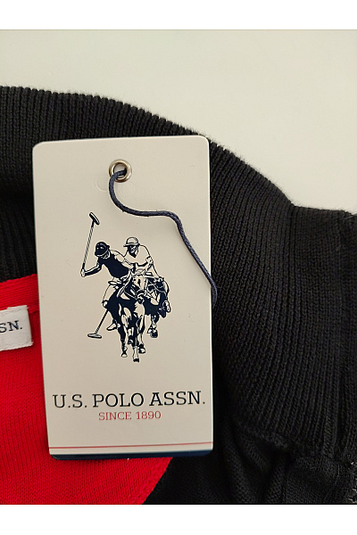 U.S.POLO ASSN. Černý pánský pletený pulovr se stojáčkem na zip Velikost US L | U.S.POLO ASSN. | obrázek 7