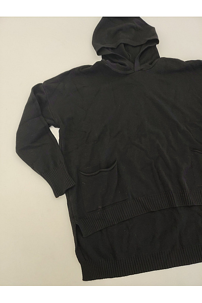Josefine Dámský černý kašmírový pulovr s kapucí oversized Vel. XL | Josefine | obrázek 3