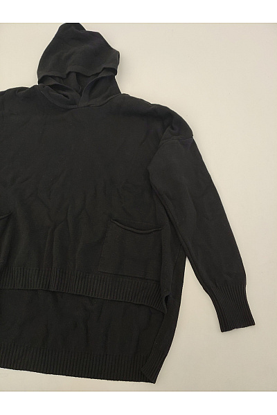 Josefine Dámský černý kašmírový pulovr s kapucí oversized Vel. XL | Josefine | obrázek 4