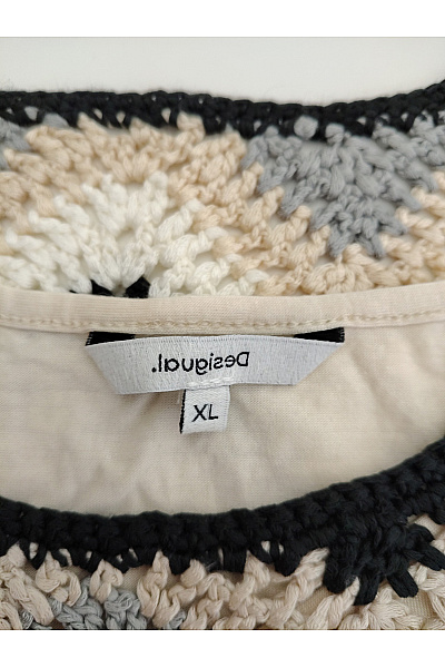 DESIGUAL Barevné pletené boho šaty s třásněmi Vel. XL | DESIGUAL | obrázek 6