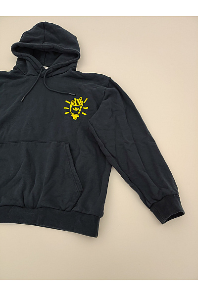 ADIDAS Černá bavlněná oversized mikina s kapucí a potiskem Vel. US XL | ADIDAS | obrázek 3