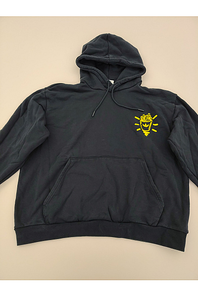 ADIDAS Černá bavlněná oversized mikina s kapucí a potiskem Vel. US XL | ADIDAS | obrázek 4