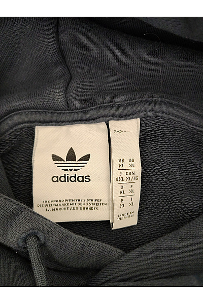 ADIDAS Černá bavlněná oversized mikina s kapucí a potiskem Vel. US XL | ADIDAS | obrázek 6