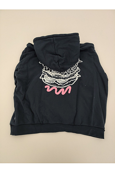 ADIDAS Černá bavlněná oversized mikina s kapucí a potiskem Vel. US XL | ADIDAS | obrázek 7
