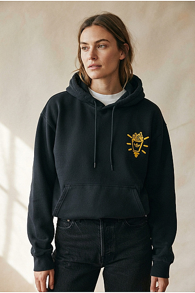 ADIDAS Černá Bavlněná Oversized Mikina S Kapucí A Potiskem Vel. US XL