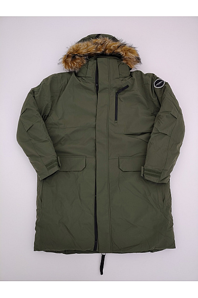 ICEPEAK Pánská khaki parka s kapucí a kožíškem zimní Velikost EU 56 | ICEPEAK | obrázek 2