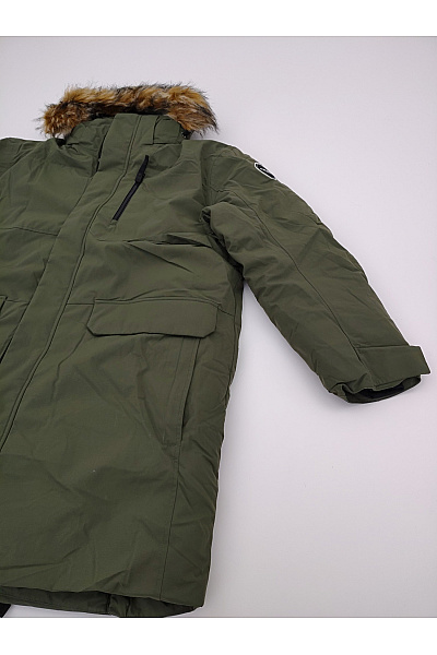 ICEPEAK Pánská khaki parka s kapucí a kožíškem zimní Velikost EU 56 | ICEPEAK | obrázek 3