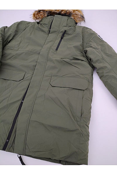 ICEPEAK Pánská khaki parka s kapucí a kožíškem zimní Velikost EU 56 | ICEPEAK | obrázek 4