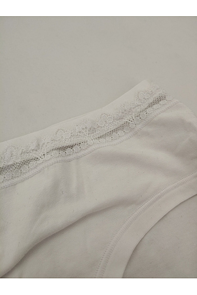 Cotonella Bílé dámské kalhotky s krajkovým lemem Vel. IT 5/XL | Cotonella | obrázek 3