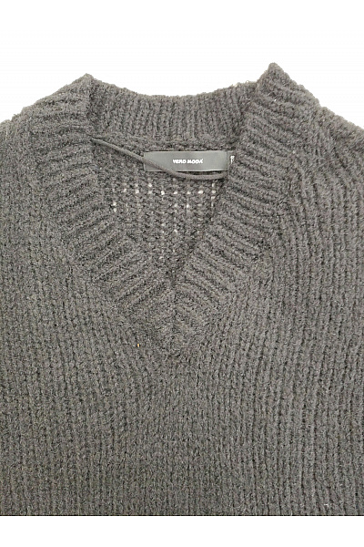 VERO MODA Černý crop pulovr s výstřihem do V a balonovými rukávy Vel. S | VERO MODA | obrázek 4