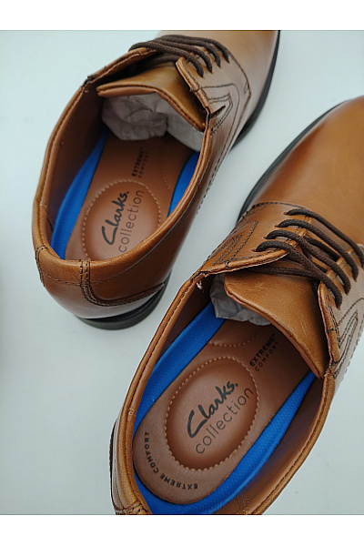 Clarks Hnědé pánské kožené šněrovací polobotky elegantní vycházkové Velikost UK 8 | Clarks | obrázek 8