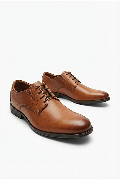 Clarks Hnědé Pánské Kožené šněrovací Polobotky Elegantní Vycházkové Velikost UK 8