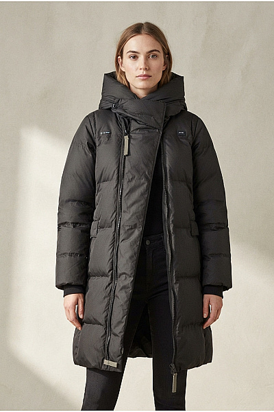 G-Star Dámská černá Zimní Dlouhá Prošívaná Puffer Bunda S Kapucí Velikost XS