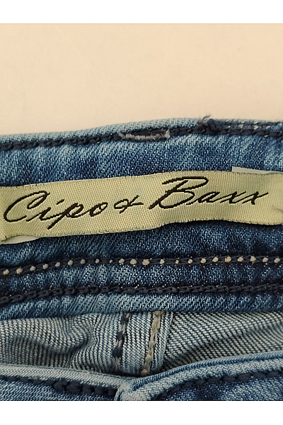 Cipo&Baxx Dámské bavlněné modré džíny rovné seprané vyšisované Vel. W: 25 L: 32 | Cipo&Baxx | obrázek 5