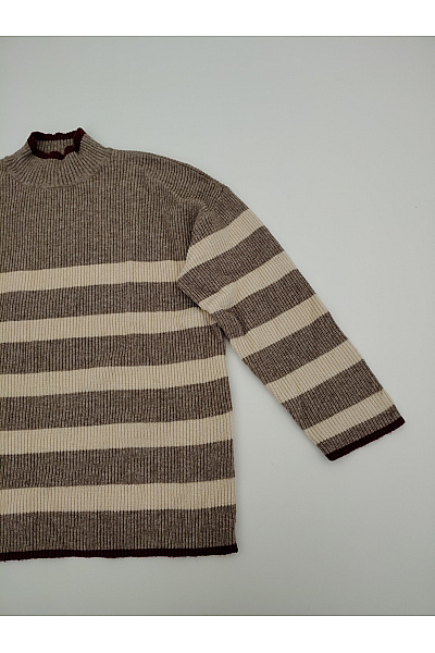 ONLY Dámský pruhovaný pletený pulovr se stojáčkem oversized Vel. XL | ONLY | obrázek 2