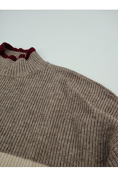 ONLY Dámský pruhovaný pletený pulovr se stojáčkem oversized Vel. XL | ONLY | obrázek 4