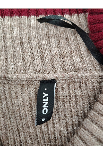 ONLY Dámský pruhovaný pletený pulovr se stojáčkem oversized Vel. XL | ONLY | obrázek 5