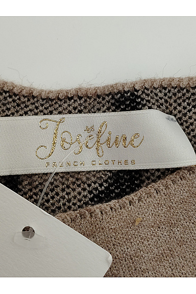 Josefine Béžové kašmírové pletené šaty se stojáčkem a vzorem Velikost XL | Josefine | obrázek 6