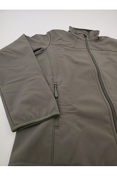 Jack Wolfskin Pánská khaki softshellová outdoorová bunda se zipem Vel. M | Jack Wolfskin | obrázek 3