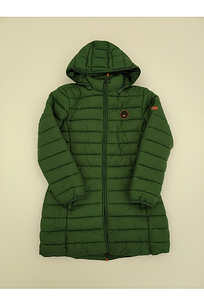 Geographical Norway Dámská Prošívaná Bunda S Kapucí Khaki Velikost EU 4/XL