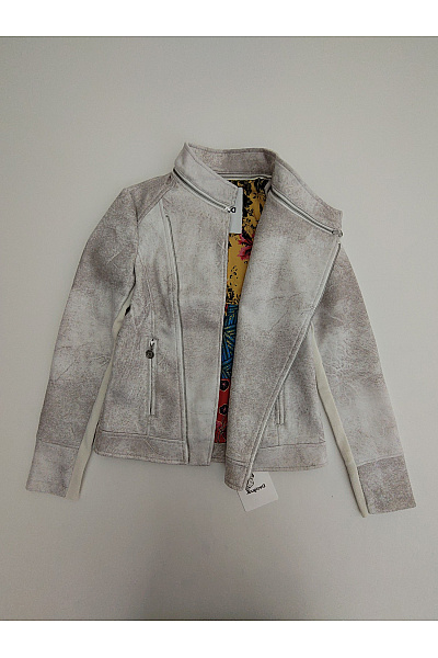 DESIGUAL Béžový dámský křivák přechodová bunda se zipem Vel. EU 36 | DESIGUAL | obrázek 5