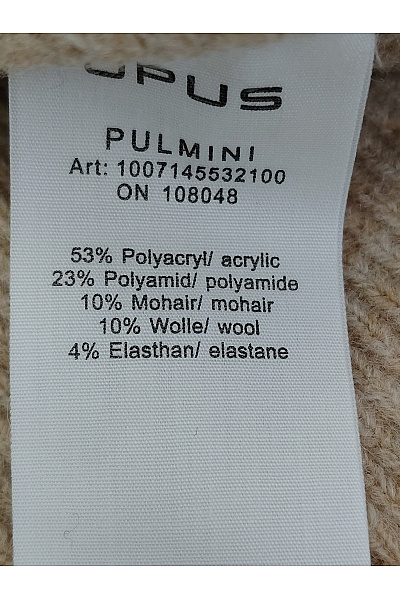 OPUS Béžový pletený pulovr s krátkým rukávem a výstřihem do V Velikost EU 38 | OPUS | obrázek 6