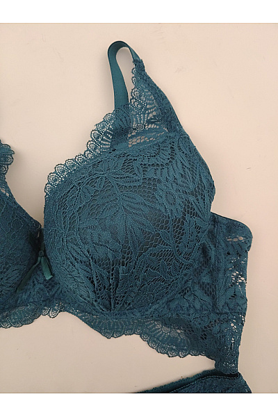 Zelená krajková push up podprsenka s kosticemi Vel. EU 95B | Unimoda | obrázek 3