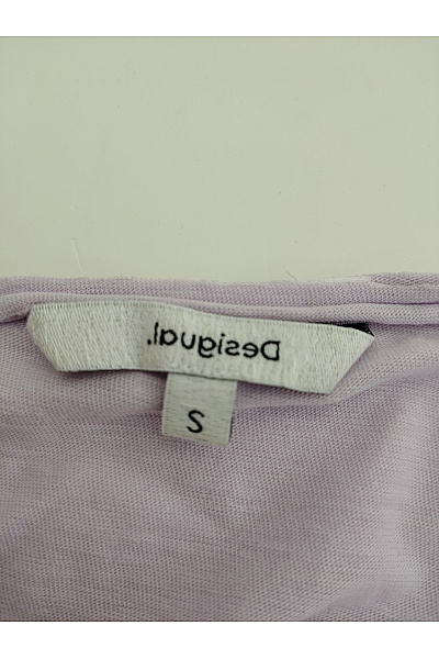 DESIGUAL Fialové bavlněné tričko s krátkým rukávem a květinovým vzorem Velikost S | DESIGUAL | obrázek 6