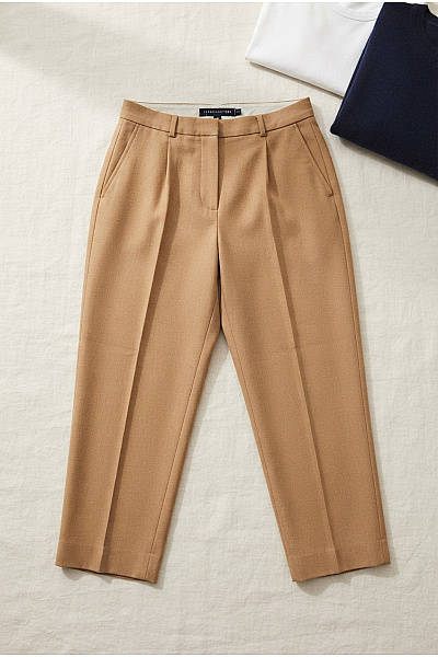 TOMMY HILFIGER Dámské Khaki Elegantní Business Kalhoty S Puky A Kapsami Velikost US 10