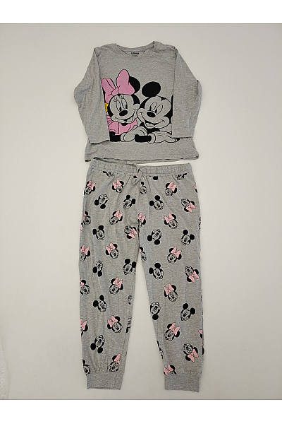 DISNEY Šedé bavlněné pyžamo s potiskem Minnie a Mickey Velikost 14/XL | DISNEY | obrázek 2