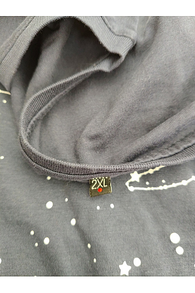 Dámské modré bavlněné tričko s krátkým rukávem a potiskem velryby Velikost L | Unimoda | obrázek 6