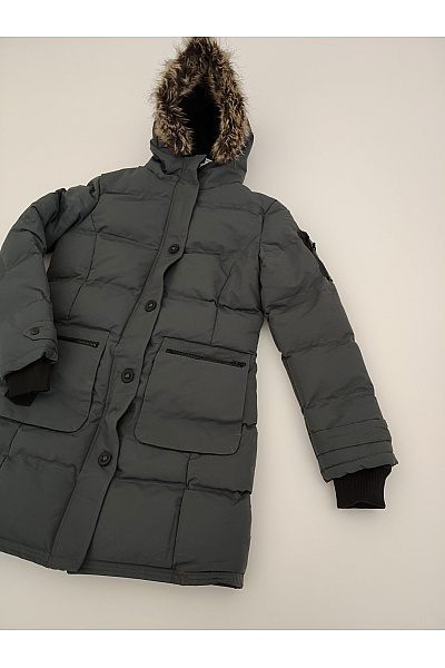 Canadian-peak Šedá zimní prošívaná parka s kapucí a kožíškem Velikost 3-L | canadian-peak | obrázek 2