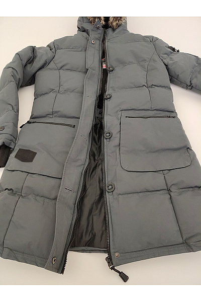 Canadian-peak Šedá zimní prošívaná parka s kapucí a kožíškem Velikost 3-L | canadian-peak | obrázek 4