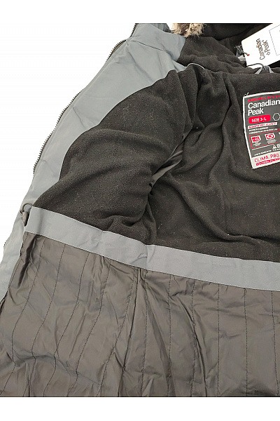 Canadian-peak Šedá zimní prošívaná parka s kapucí a kožíškem Velikost 3-L | canadian-peak | obrázek 7