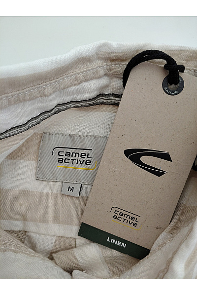 Camel active Pánská lněná košile pruhovaná béžová ležérní Vel. M | camel active | obrázek 7
