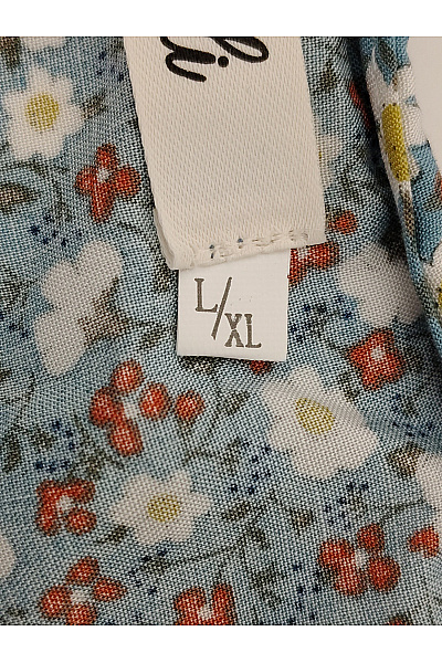 LIU JO Modré bavlněné květované mini šaty s krátkým rukávem Velikost L/XL | LIU JO | obrázek 7