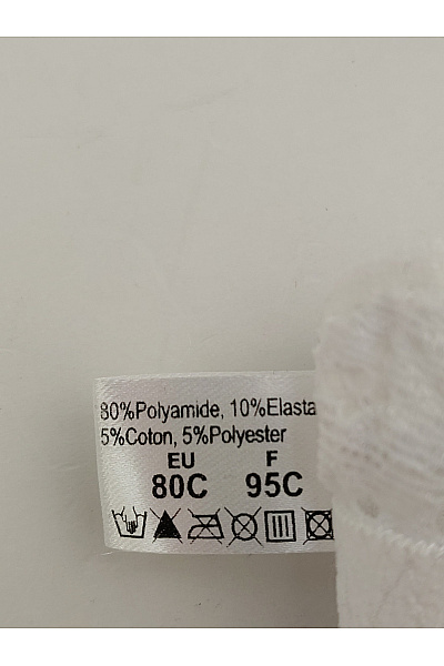 Elie pour Elle Bílá krajková braletová podprsenka trojúhelníková bez výztuže Vel. EU 80C | Elie pour Elle | obrázek 6