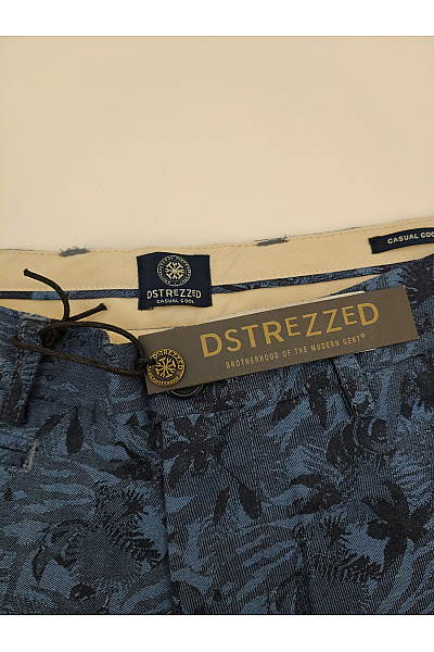 DSTREZZED Modré bavlněné chino kalhoty květované Vel. 28 | DSTREZZED | obrázek 5