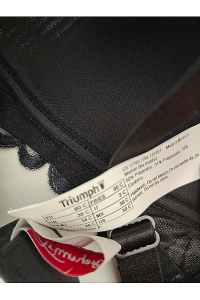 TRIUMPH Černá krajková kosticová podprsenka s vyztuženými košíčky Velikost EU 80C | TRIUMPH | obrázek 7