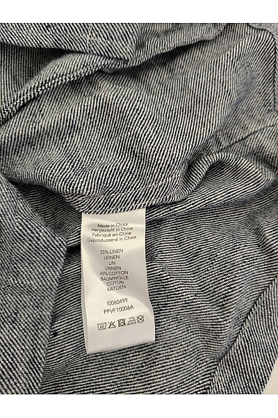 PROFUOMO Pánská lněná košile s dlouhým rukávem šedá regular fit Vel. L | PROFUOMO  | obrázek 6
